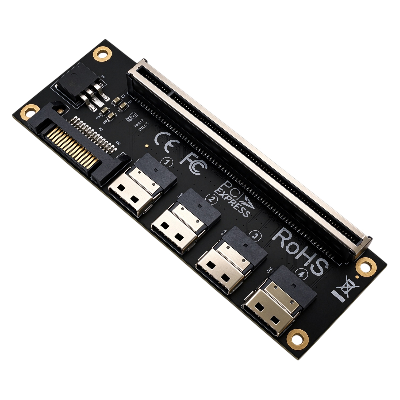 Memory Card Ssd - PCIe 4.0 X16을 4개의 SFF-8654 포트로