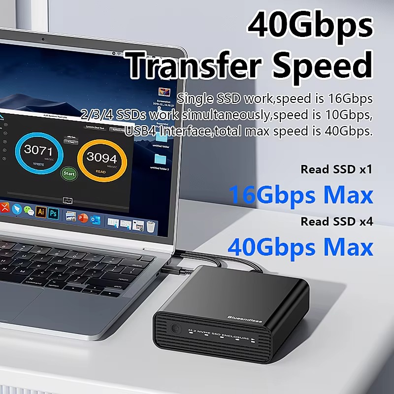 알루미늄 M2 4베이 USB4 외장 NVME SSD 케 - M.2 Ssd 리뷰 및 가격