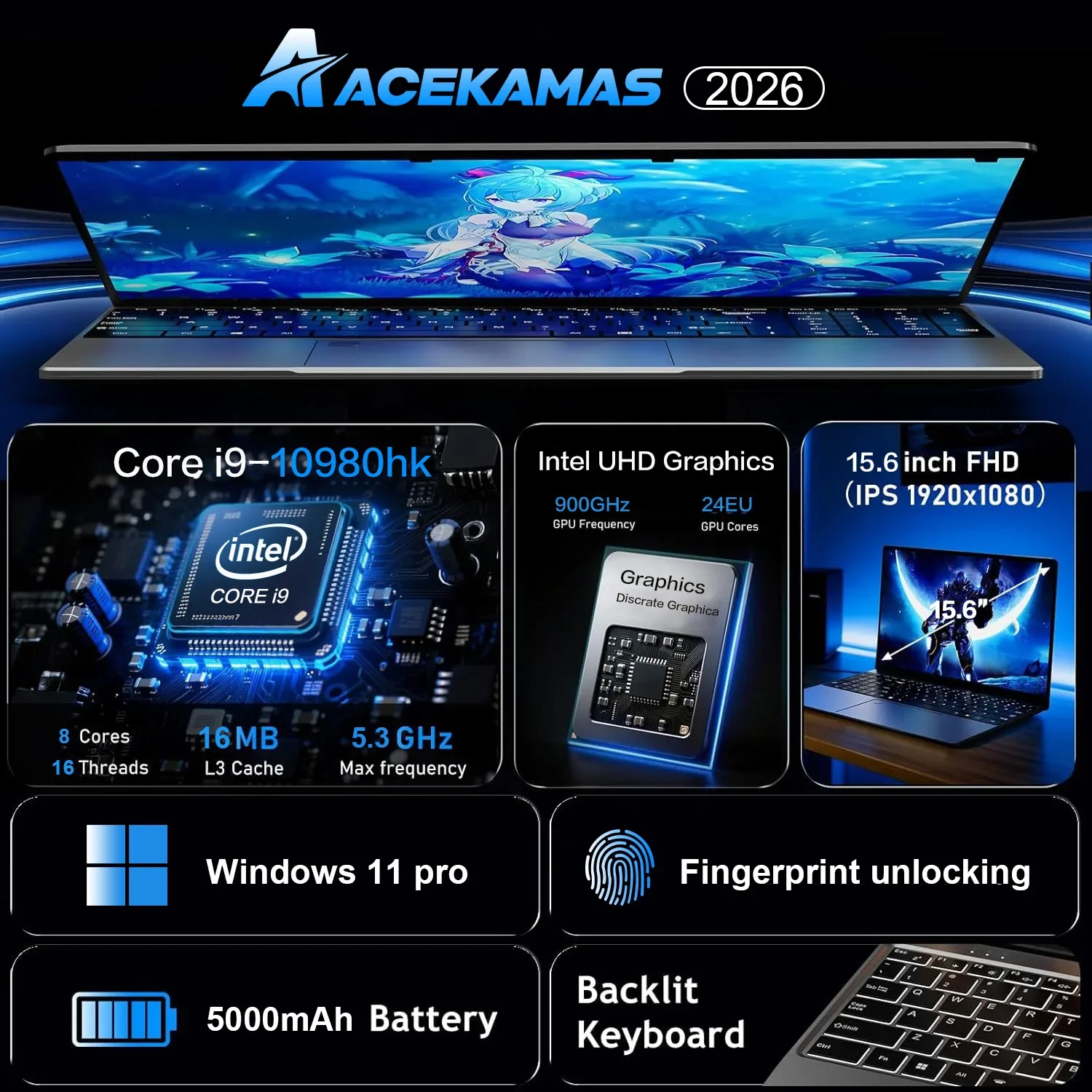 15.6인치 휴대용 노트북, 인텔 코어 i9-10980 - M.2 Ssd 리뷰 및 가격