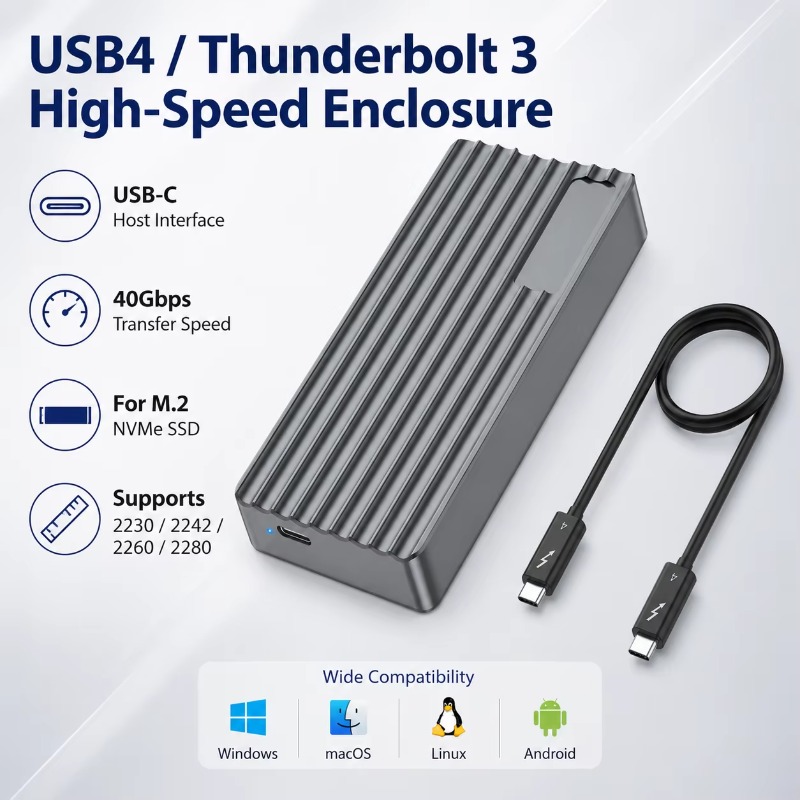 TBT3/USB4 M.2 NVMe SSD 인클로저 40 - Usb4 40Gbps External Ssd 8Tb 리뷰 및 가격