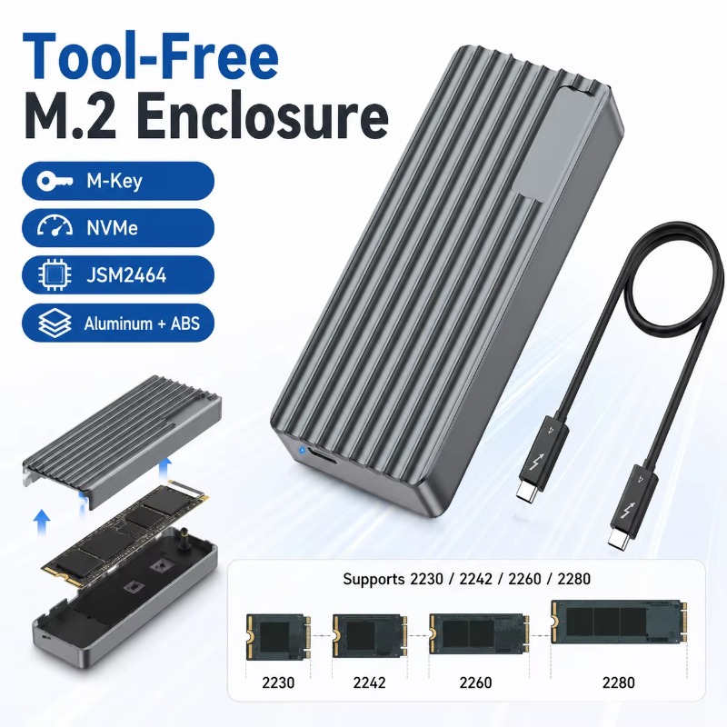 TBT3/USB4 M.2 NVMe SSD 인클로저 40 - Usb4 40Gbps External Ssd 8Tb 리뷰 및 가격